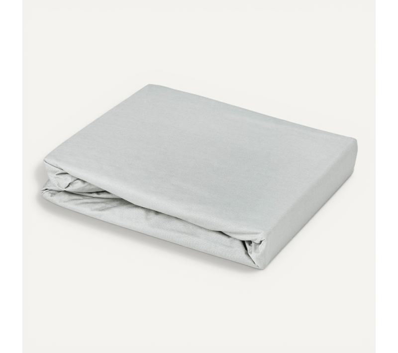 Drap Housse élastiqué En 100% Coton Peigné - 85x195 Cm - Gris Perle
