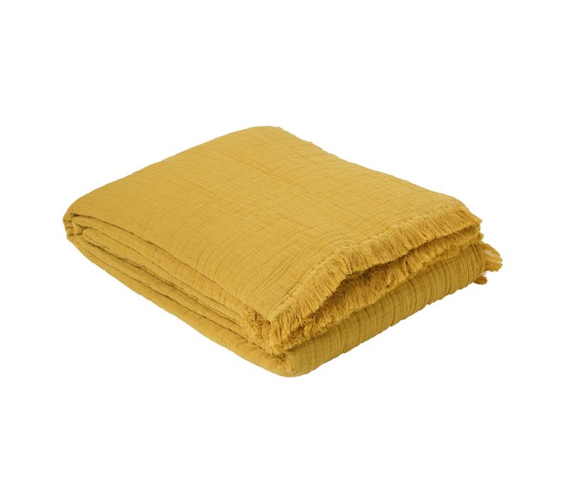 Dessus De Lit En Gaze De Coton - 180 X 250 Cm - Miel