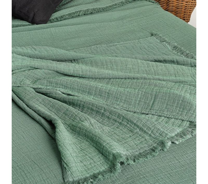 Dessus De Lit En Gaze De Coton - 180 X 250 Cm - Argile