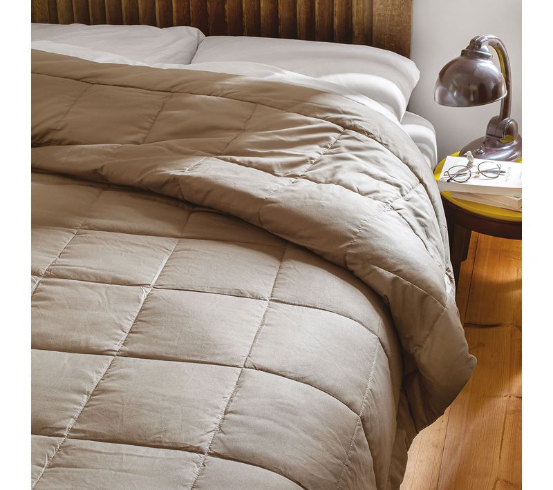 Edredon Lazy Microfibre Muscade 140 X 160 Cm Beige