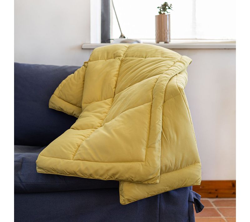 Edredon Lazy Microfibre Mangue 140 X 160 Cm Jaune