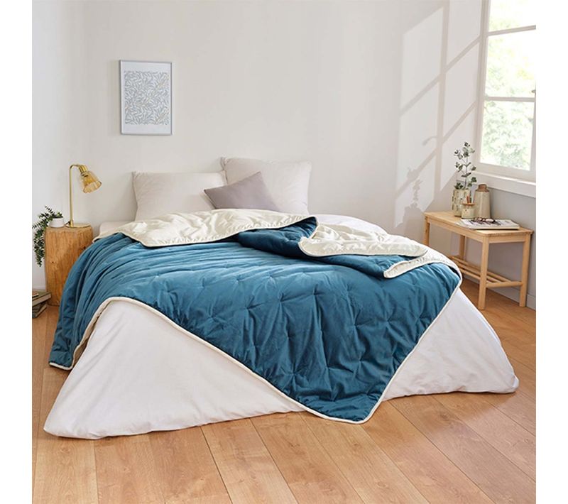 Edredon Denali Bleu Paon 150 X 200 Cm