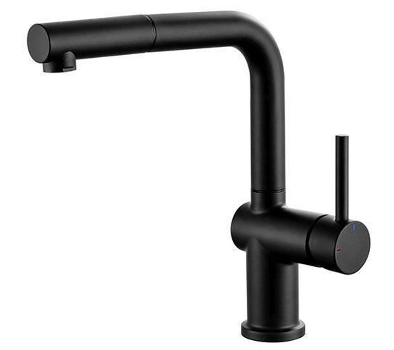 Mitigeur Evier Carré - Douchette Extractible - Noir