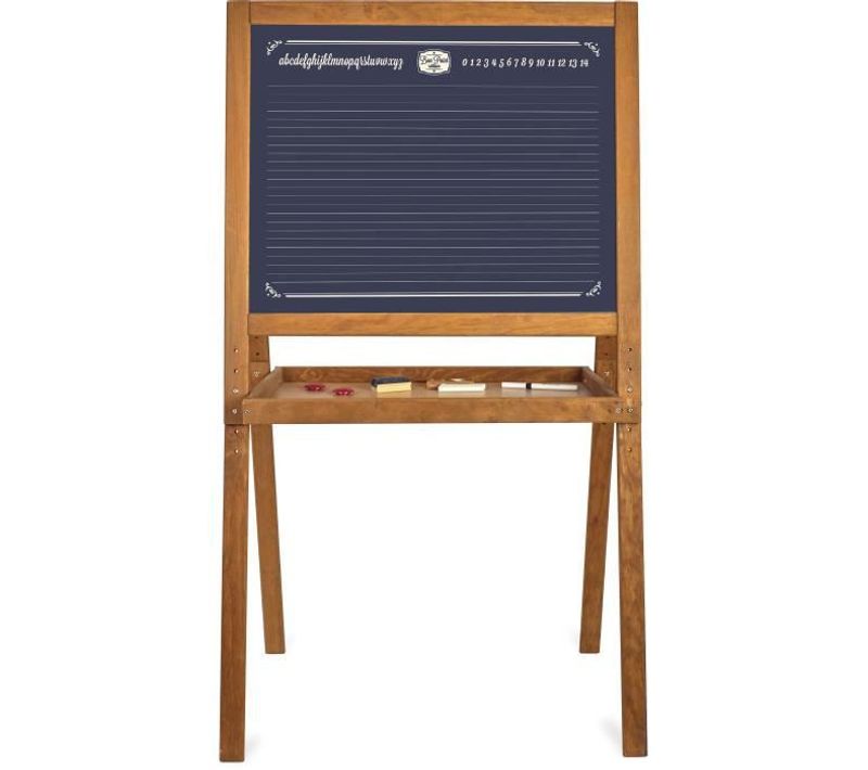 Grand Tableau D'écolier Vintage Noir Et Marron