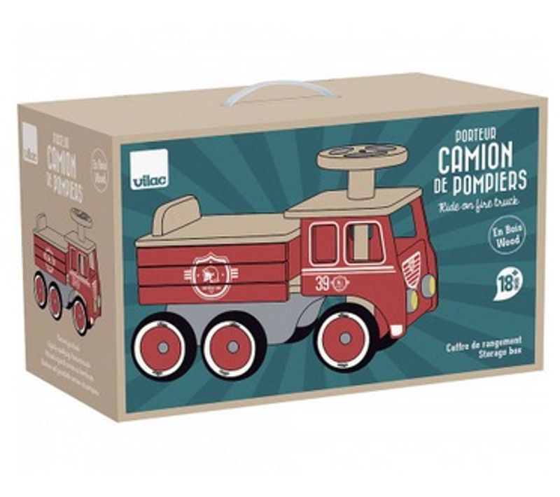 Porteur Camion De Pompier Bois