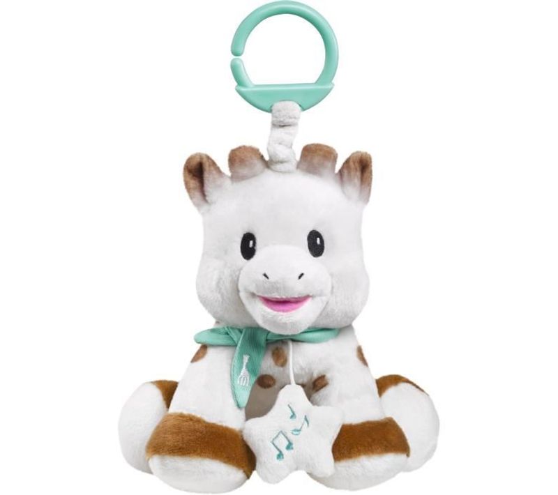 Peluche Boîte À Musique Sophie 20 Cm Blanc Et Beige