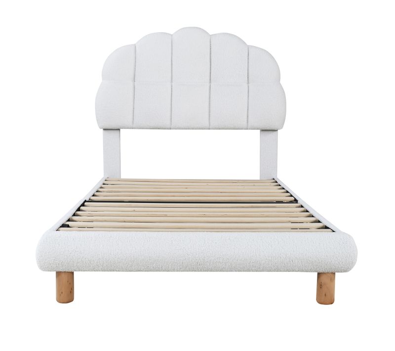 Lit Simple Enfant 90x200, Avec Sommier à Lattes En Bois, Blanc