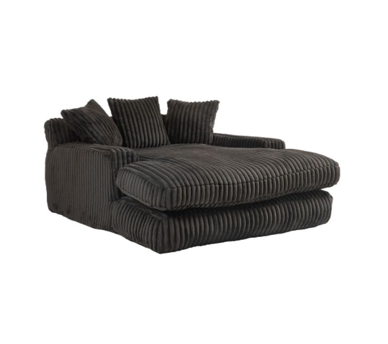 Fauteuil Confortable En Nuage De Velours Moderne, Avec 3 Oreillers Souples, Noir