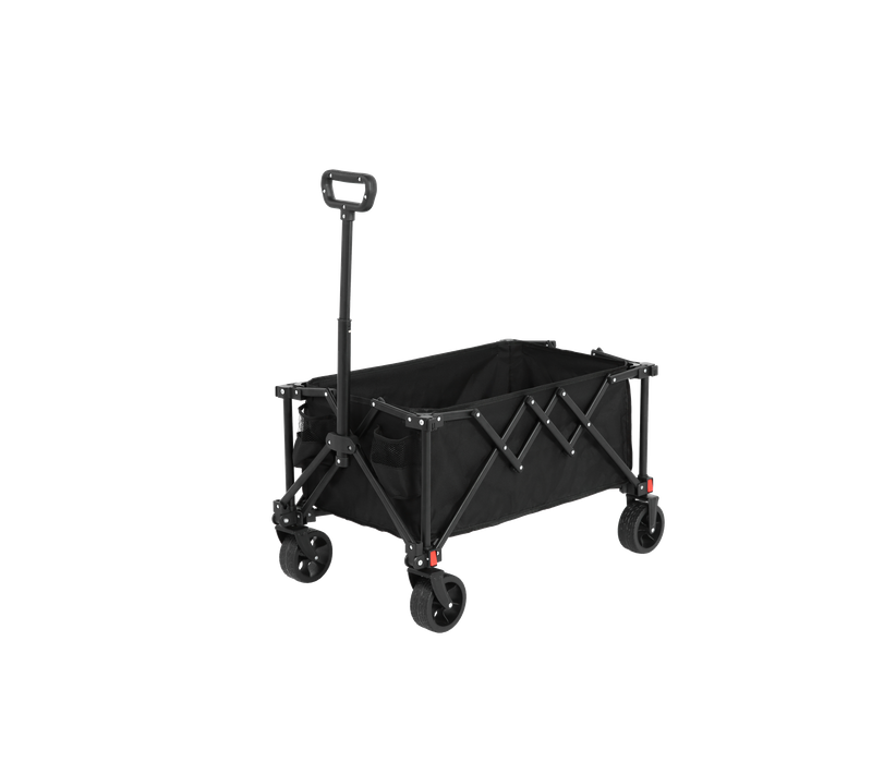 Chariot Pliant Avec Roues Tous Terrain Avec Tissu 600d Oxford, Capacité De 80 Litres, Noir