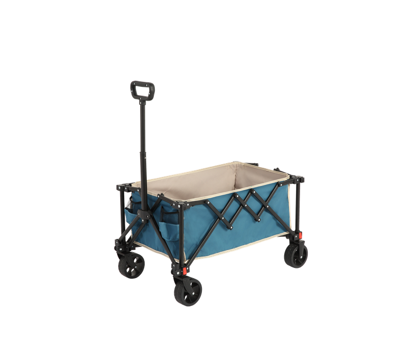 Chariot Pliant Avec Roues Tous Terrain Avec Tissu 600d Oxford, Capacité De 80 Litres, Bleu