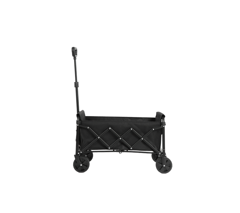 Chariot Pliant Avec Roues Tous Terrain Avec Tissu 600d Oxford, Capacité De 70 Litres, Noir