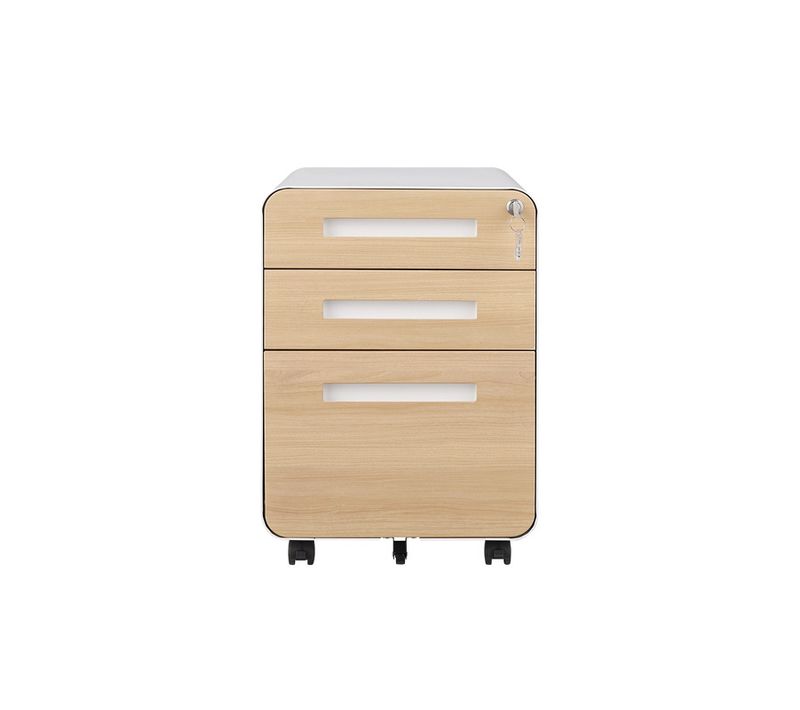 Caisson Mobile, Meuble Rangement Bureau ,avec 3 Tiroirs, 46 X 40 X 58 Cm , Blanc