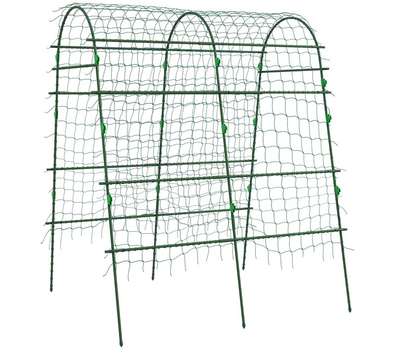 Treillis Pour Plantes Et Légumes Grimpante Plante Réglable Pour Jardin En Acier 144x167x206cm, Vert
