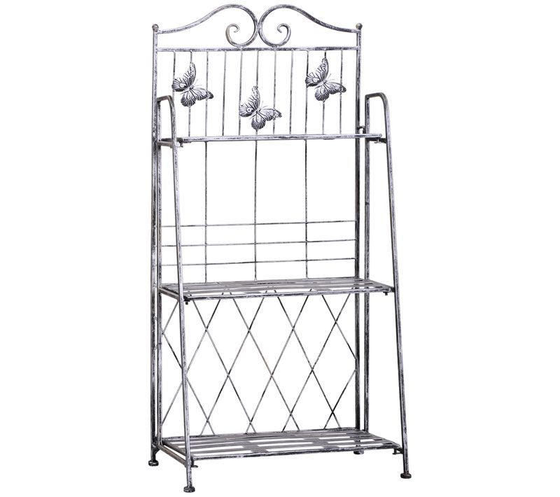 Étagère Pour Plante, Stand De Fleurs Sur 3 Niveaux Escalier Pour Jardin 44x25x96cm, Gris