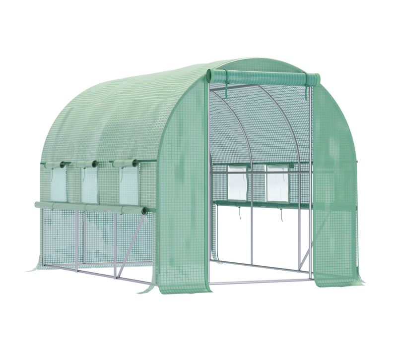 Serre Tunnel 2,95x2x2m Avec 6 Fenêtres, Protection Uv Pour La Culture Des Plantes Dans Le Jardin