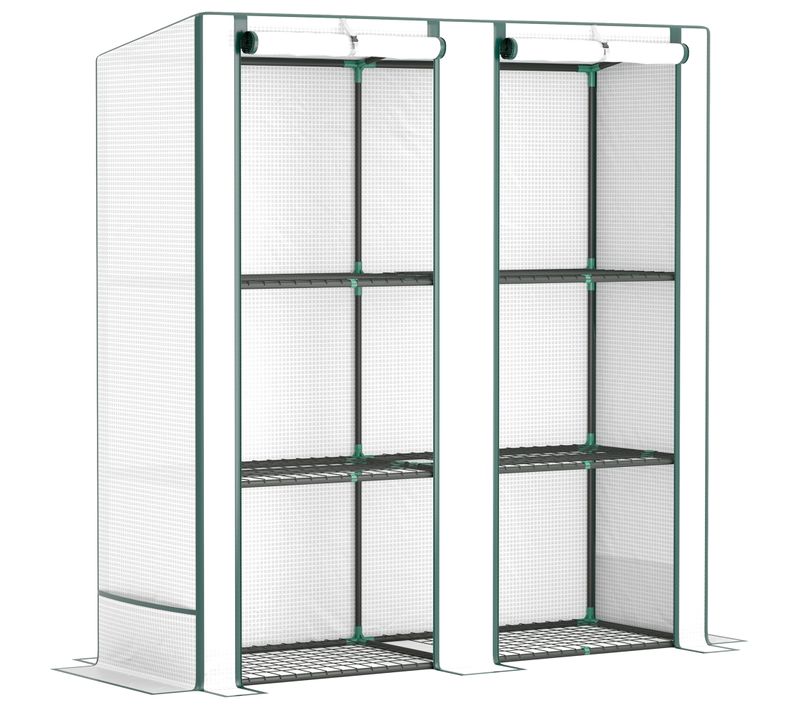 Serre Avec Double Porte,  144 X 48 X 152 Cm,  Blanc