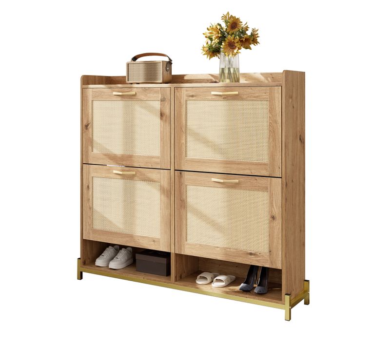 Meuble à Chaussures - Meuble D'entrée Rangement Pour Chaussures - 4 Portes 2 Etagères