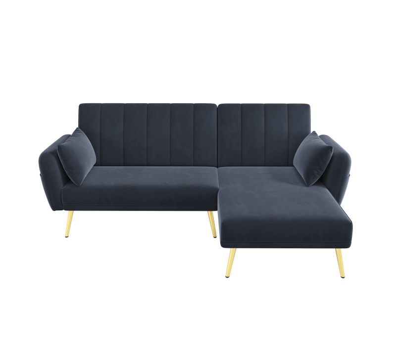 Canapé Convertible En L Avec Couchage Et Rangement,191.5x130x80 Cm Noir