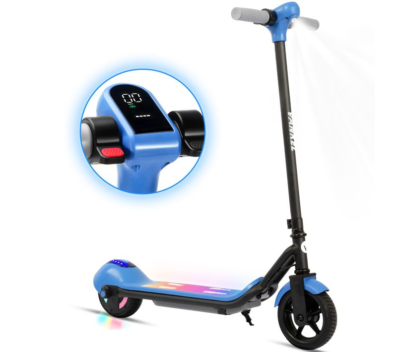 Trottinette Électrique Pour Enfants -14 Km/h, 5-8 Km, Frein Électrique, Bleu