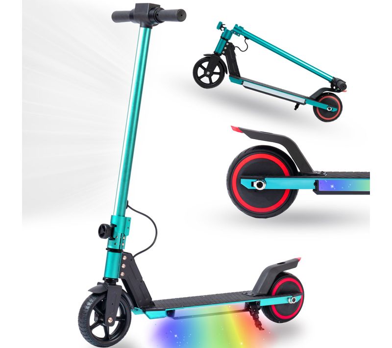 Trottinette Urbaine Pour Enfants 6,5'' -max. 5-8 Km, 14 Km/h-pliable,-vert