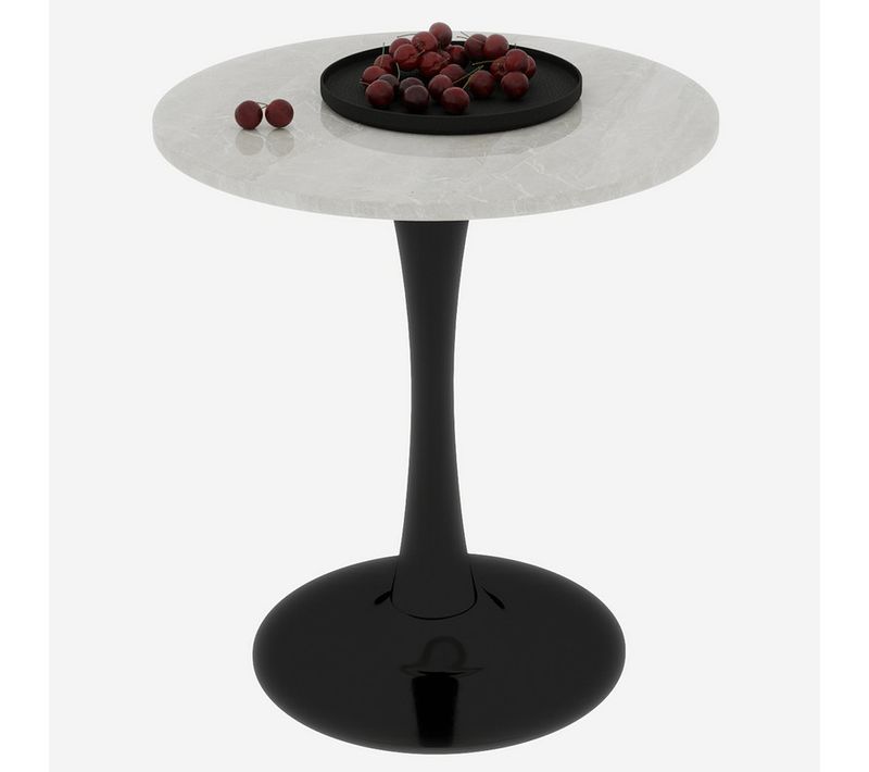 Table De Salle à Manger 70x70x72cm - Table Basse Noire - Avec Bureau En Marbre - Style Moderne