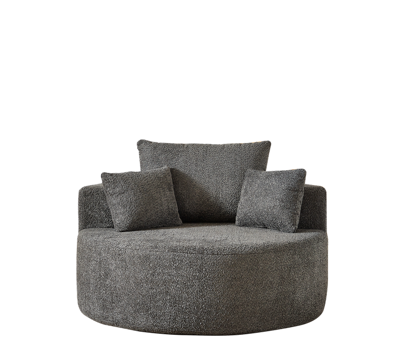 Fauteuil En Mousse De Chenille - Gris - Aucun Assemblage Requis - Moelleux - Design Moderne
