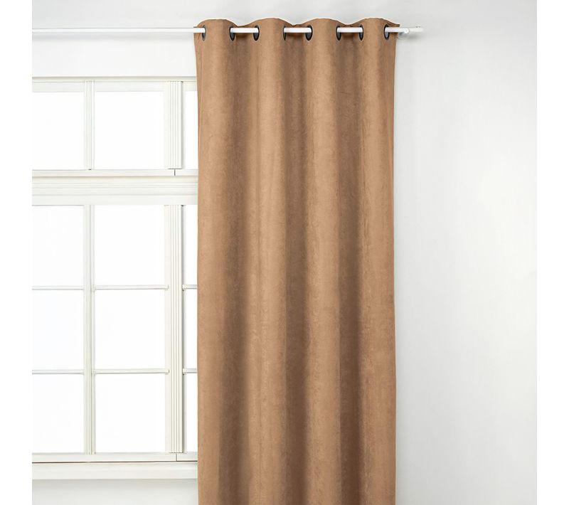 Rideau Uni - Effet Suédine - 145x260 Cm - Marron Brun