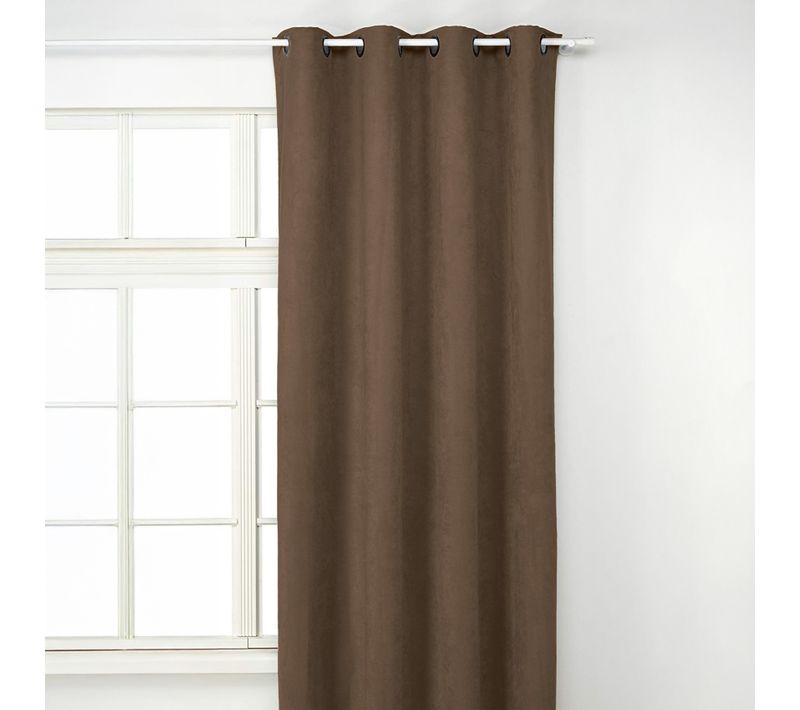 Rideau Uni - Effet Suédine - 145x260 Cm - Taupe