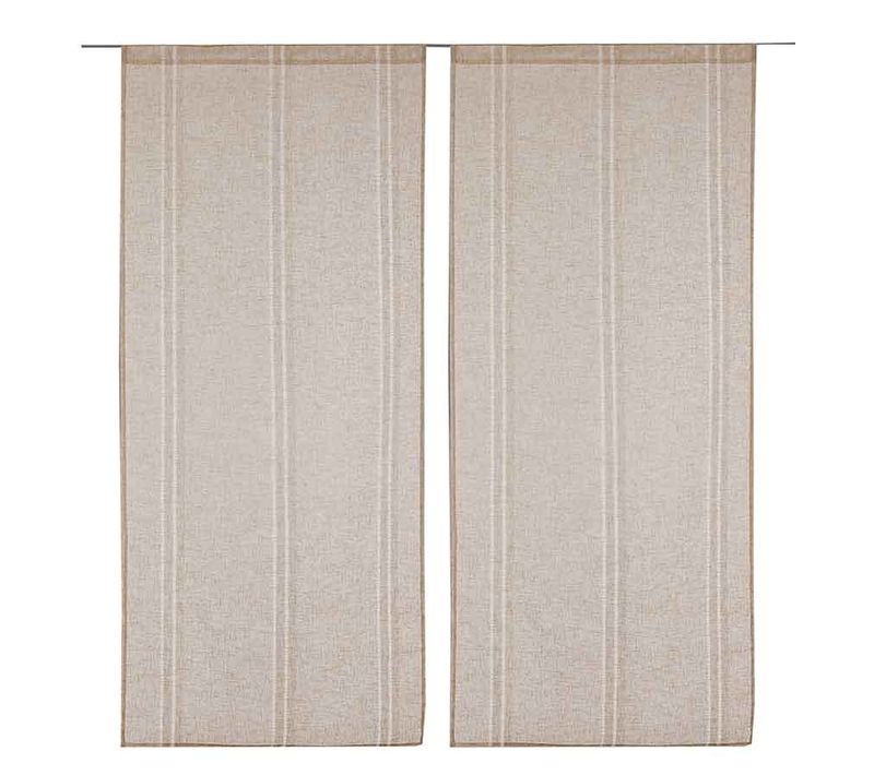 Paire De Petits Voilages En Lin - 60x160 Cm - Naturel