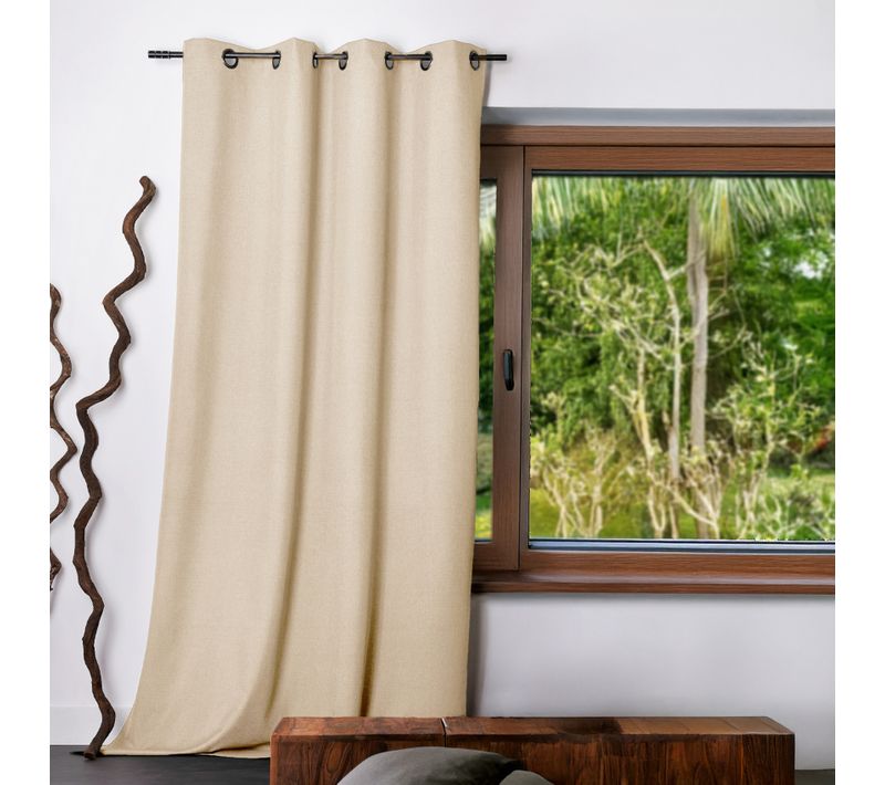Rideau Uni Oxford 100 % Occultant - 140x240 Cm - Beige