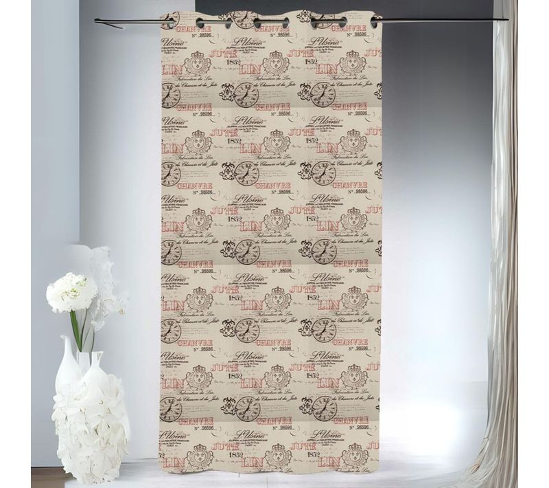 Rideau Obscurcissant Impression "usine" - 145x260 Cm - Beige