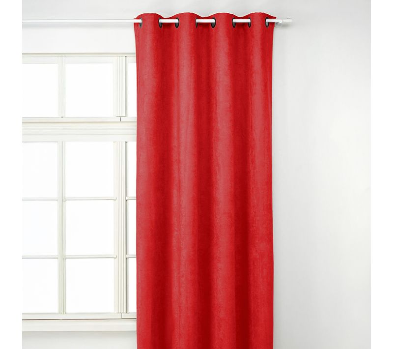 Rideau Uni - Effet Suédine - 145x260 Cm - Rouge