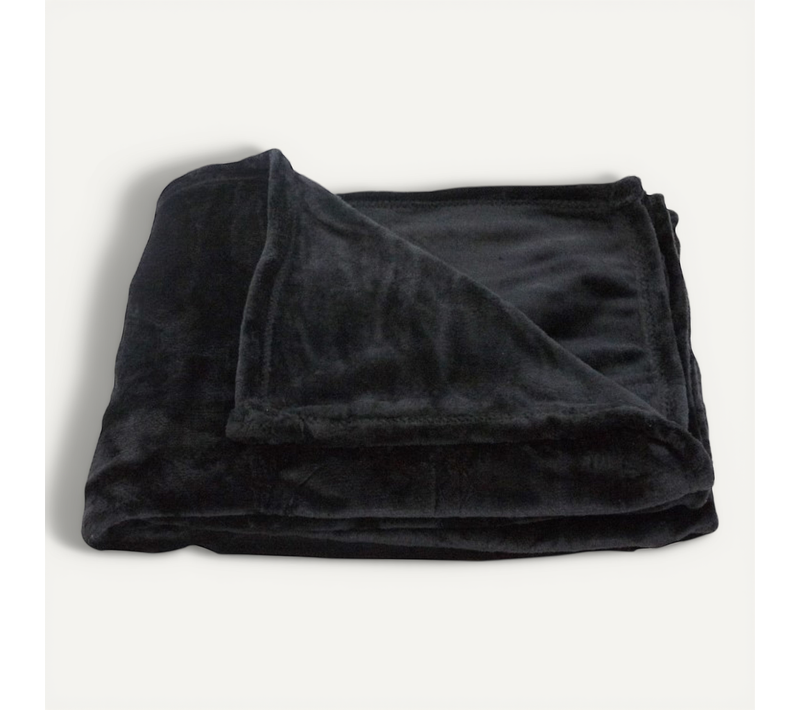 Plaid En Polaire Uni - 130x180 Cm - Noir
