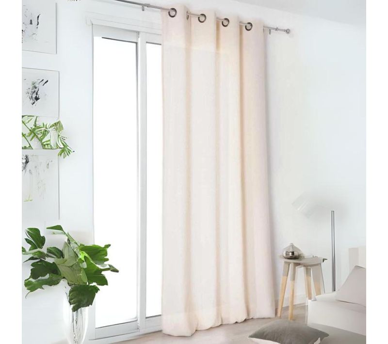 Rideau "authentique" En 100% Lin - 135x260 Cm - Ecru
