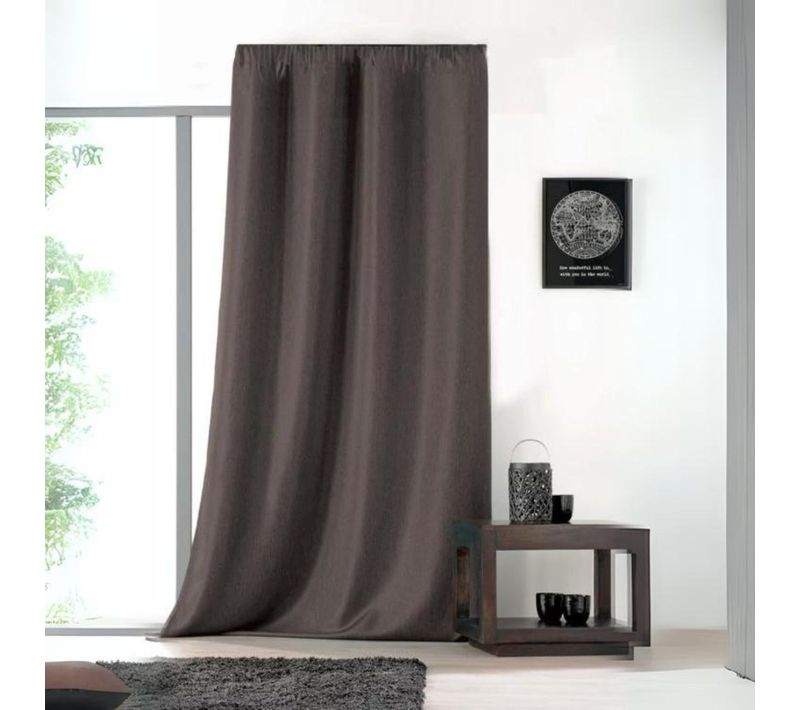 Rideau Uni Avec Galon Fronceur - 145x240 Cm - Beige