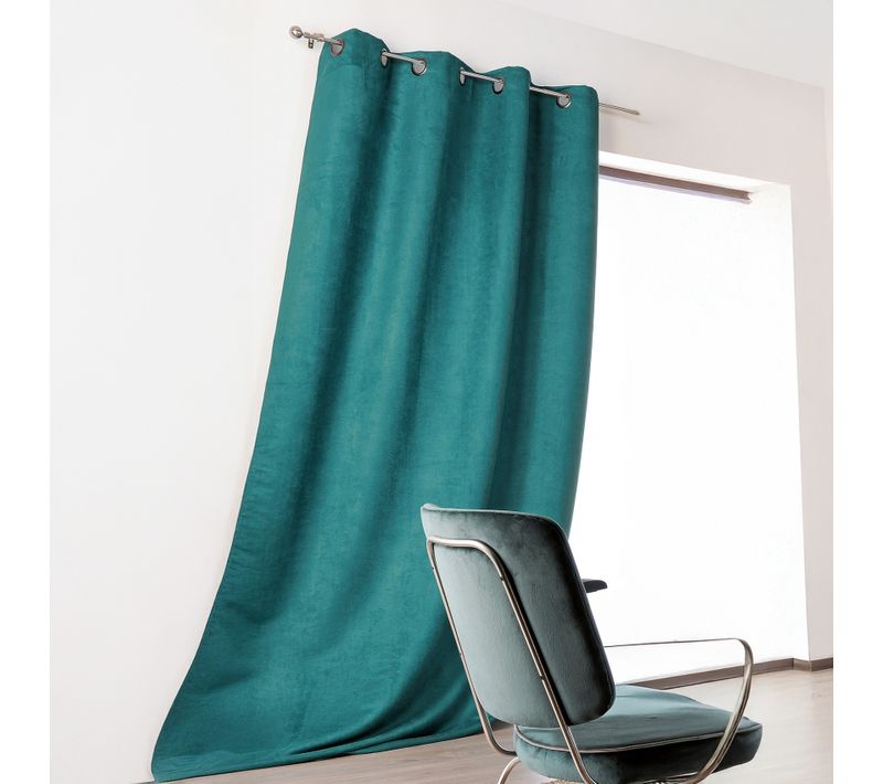 Rideau Uni - Effet Suédine - 145x260 Cm - Vert