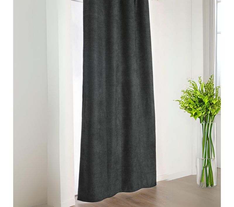 Rideau Alaska à Galon Fronceur Isolant Et 100 % Occultant - 140x240 Cm - Noir