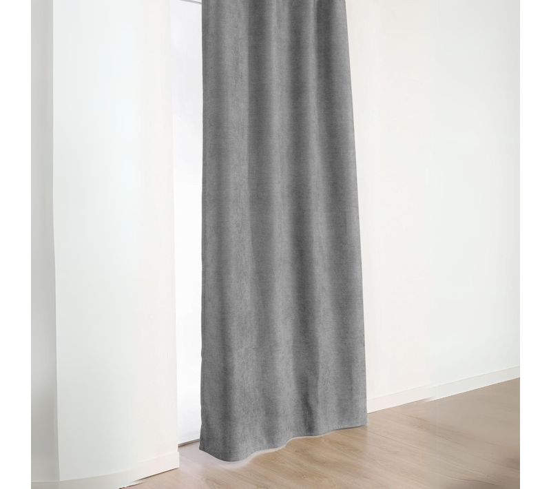 Rideau Alaska à Galon Fronceur Isolant Et 100 % Occultant - 140x240 Cm - Gris Clair