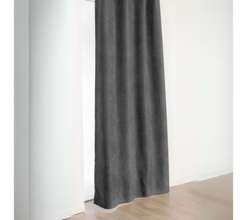 Rideau Alaska à Galon Fronceur Isolant Et 100 % Occultant - 140x240 Cm - Gris Anthracite