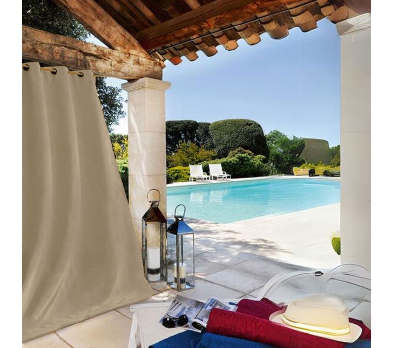 Rideau Extérieur Imperméable - 135x240 Cm - Beige