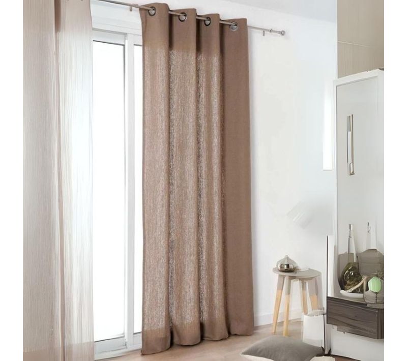 Rideau "authentique" En 100% Lin - 135x260 Cm - Taupe