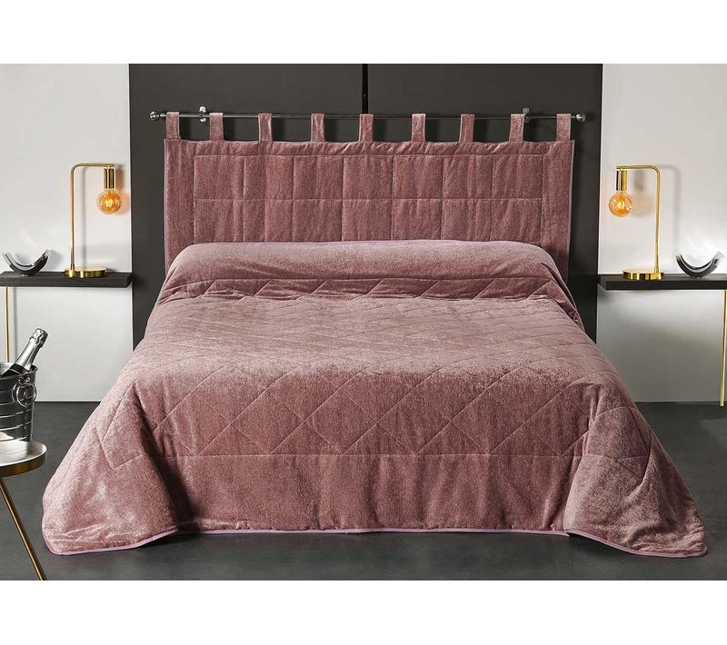 Jeté De Lit Aspect Velours - 230x250 Cm - Rose Clair