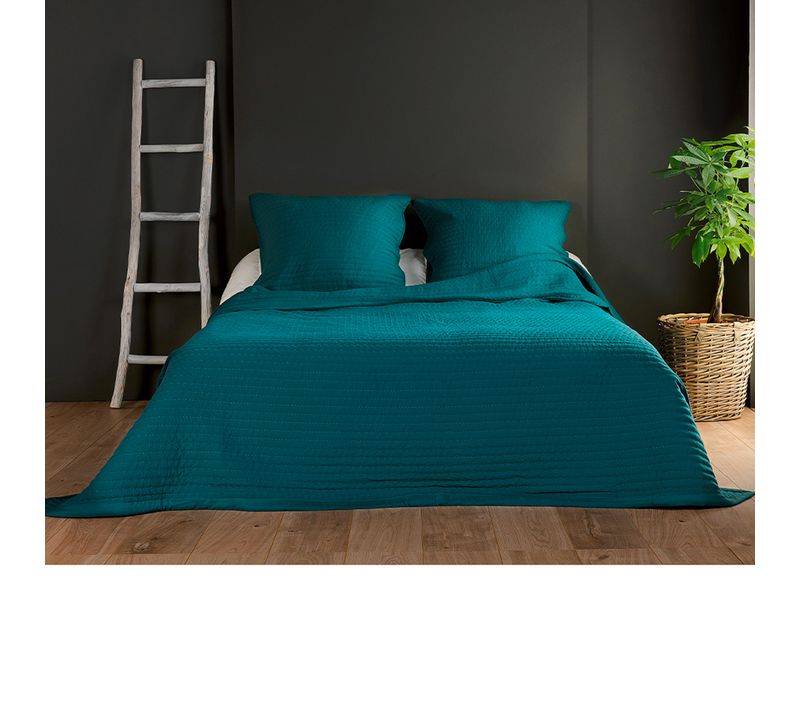 Couvre Lit Et Taie Matelassés - 180x240 Cm - Vert Emeraude