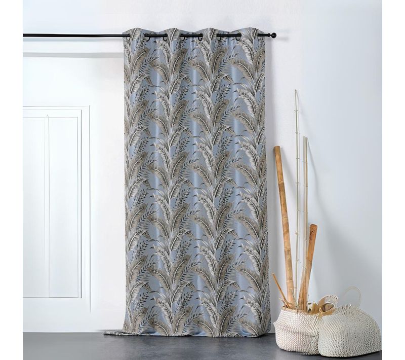 Rideau Tendance Aux Impressions Exotiques - 135x245 Cm - Bleu