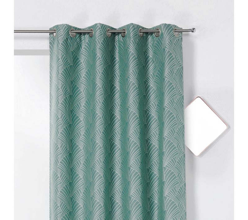 Rideau D'ameublement Imprimé Art Déco - 135x250 Cm - Vert Clair