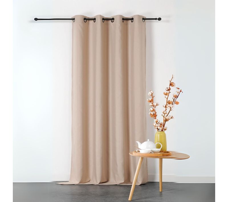 Rideau Ignifugé En Toile Demi Natté Non Feu M1 - 135x240 Cm - Ecru