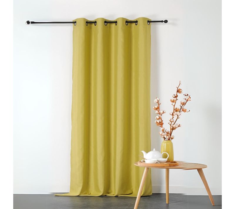 Rideau Ignifugé En Toile Demi Natté Non Feu M1 - 135x240 Cm - Vert