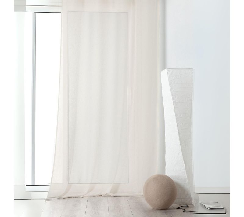 Rideau Voilage Tamisant En Poly-lin - 145x240 Cm - Blanc Cassé