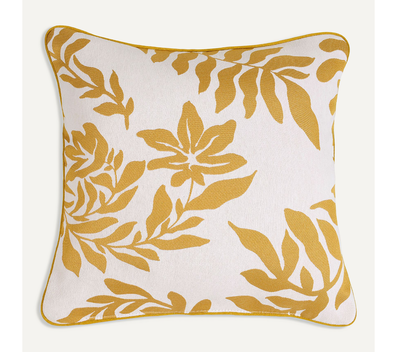 Coussin Feuillage Style Henri Matisse - 45x45 Cm - Jaune