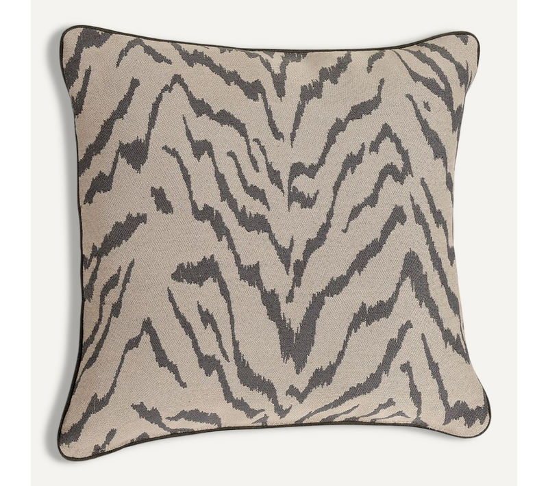 Coussin Tigre - 45x45 Cm - Beige
